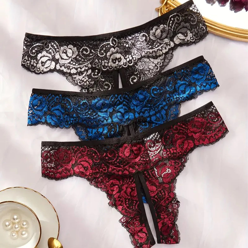 CowLost | transparent-lace-romantic-floral-thong-soft-seductive-open-crotch-womens-underwear |1