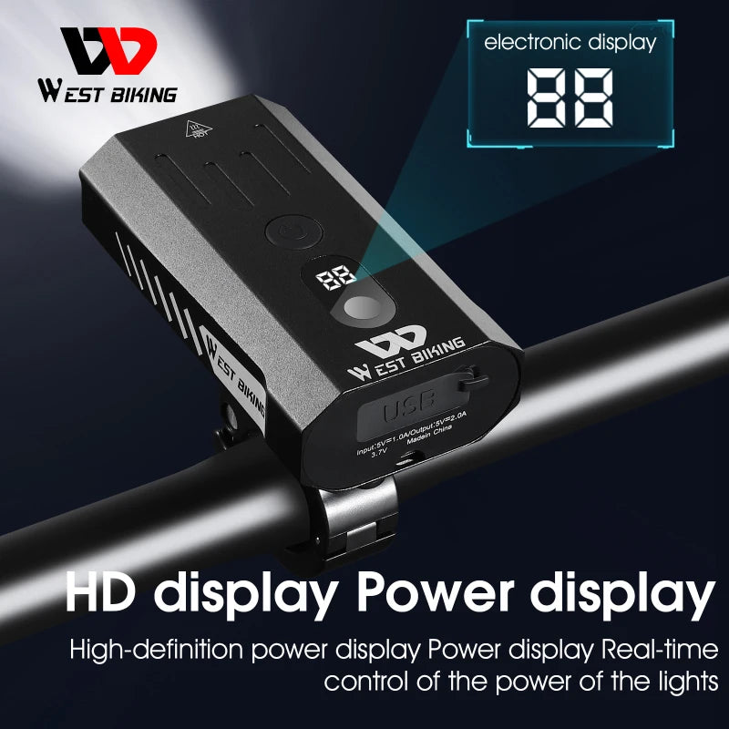 CowLost | west-biking-bike-front-light-induction-bicycle-bright-light-usb-charging-flashlight-cycling-waterproof-torch-bike-headlight |3