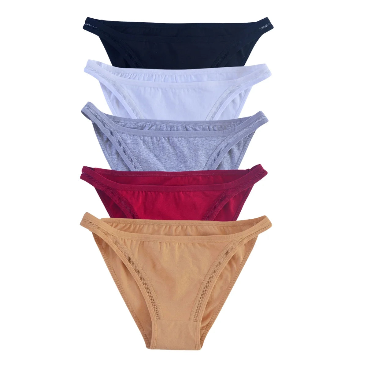 CowLost | product_id-5pcs-women-s-cotton-low-rise-breathable-solid-color-briefs-m-xl |28
