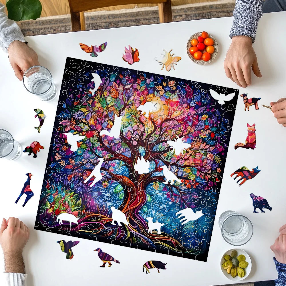 CowLost | product_id-adult-wooden-tree-of-life-jigsaw-puzzle-with-irregular-animal-shapes-creative-gift |5