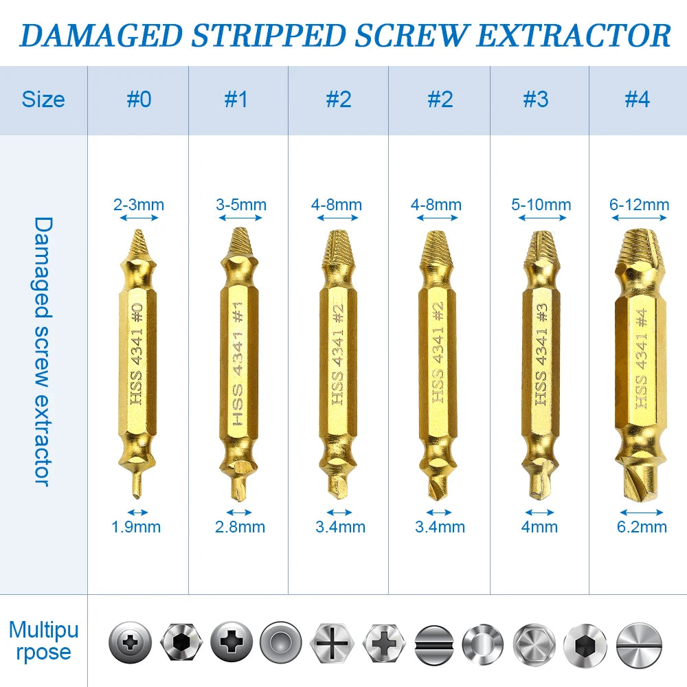 CowLost | nindejin-4-5-6pcs-damaged-screw-extractor-drill-bit-extractor |3