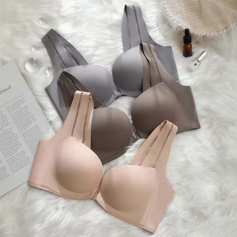 CowLost | product_id-front-button-seamless-adjustable-wire-free-push-up-bra-for-small-breasts-anti-sagging-support |9