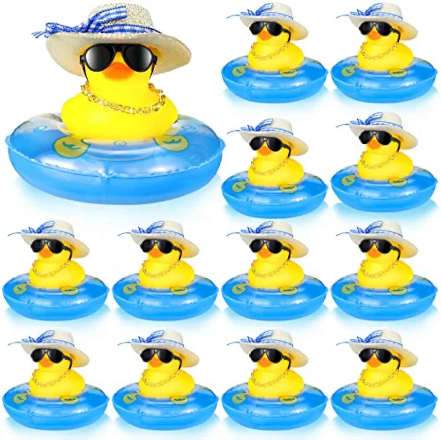 CowLost | product_id-24-pack-summer-rubber-duck-car-dashboard-decorations-with-mini-hat-and-swim-ring |16
