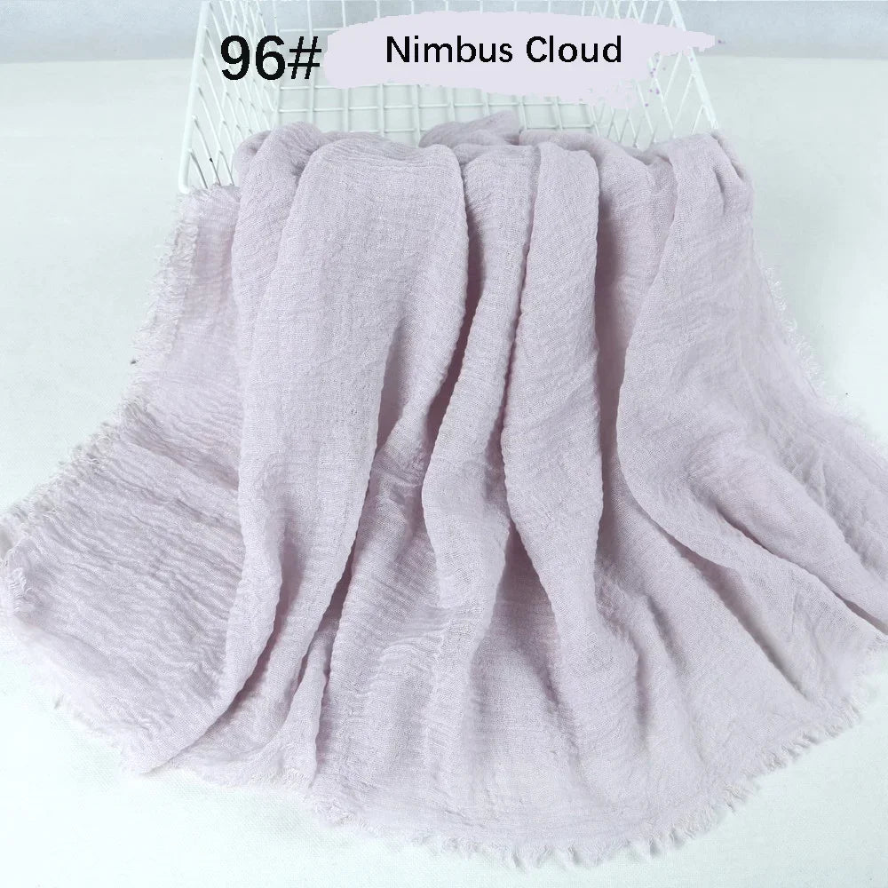 180X90CM Muslim Women Crinkle Hijab Soft Cotton Scarf