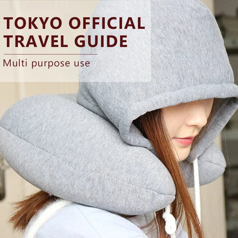 CowLost | travel-pillows-product_id-portable-u-shape-neck-pillow-with-hood-for-travel-and-privacy-protection |2