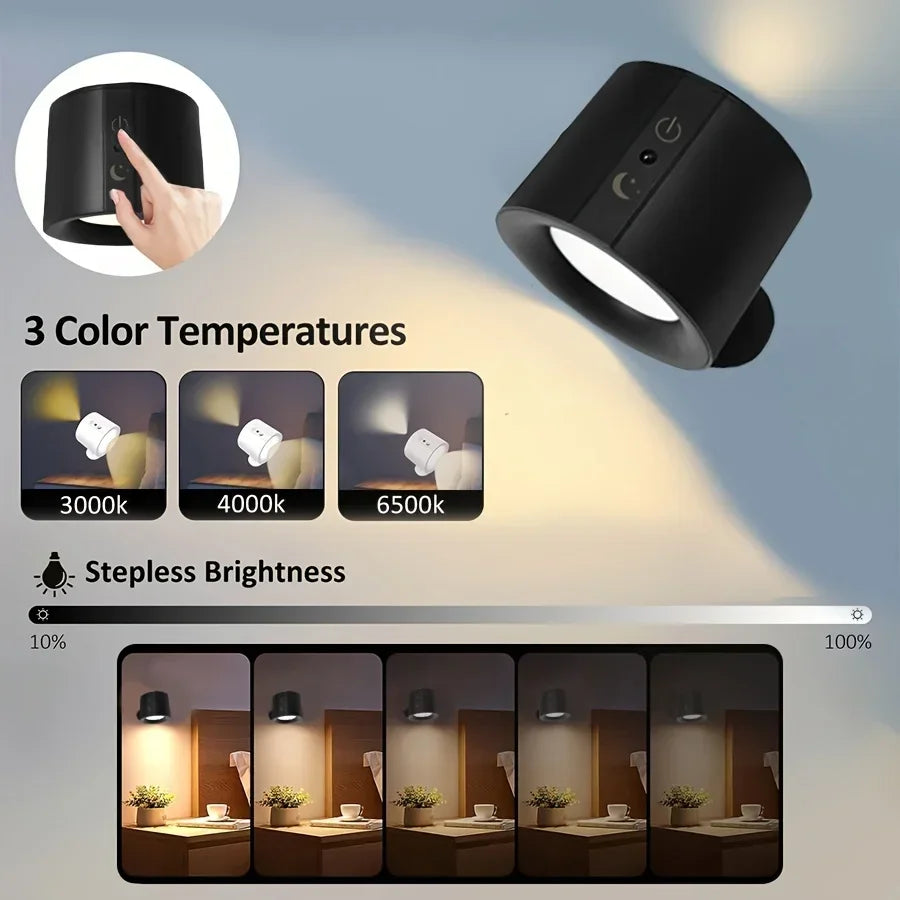 CowLost | product_id-rechargeable-magnetic-touch-led-wall-lamp-with-360-rotation-and-wireless-remote-for-bedroom-and-living-room |3