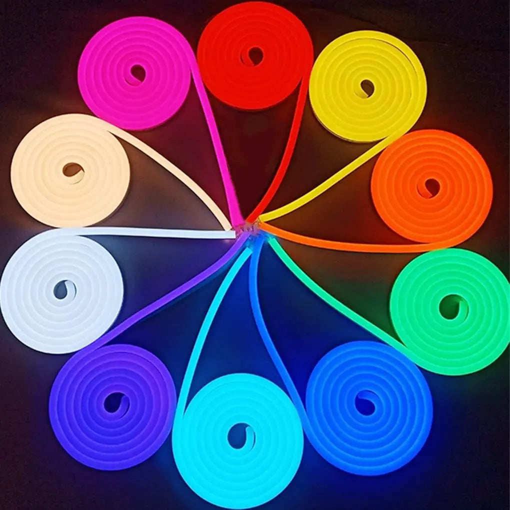 10M Warm White Neon LED Strip 120 LEDs/m IP65 Waterproof Cuttable for Indoor Outdoor Decor