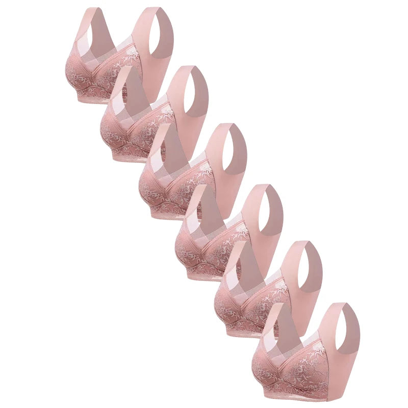 CowLost | product_id-fallsweet-6pcs-plus-size-wireless-lace-push-up-ice-silk-bralettes-for-women |11