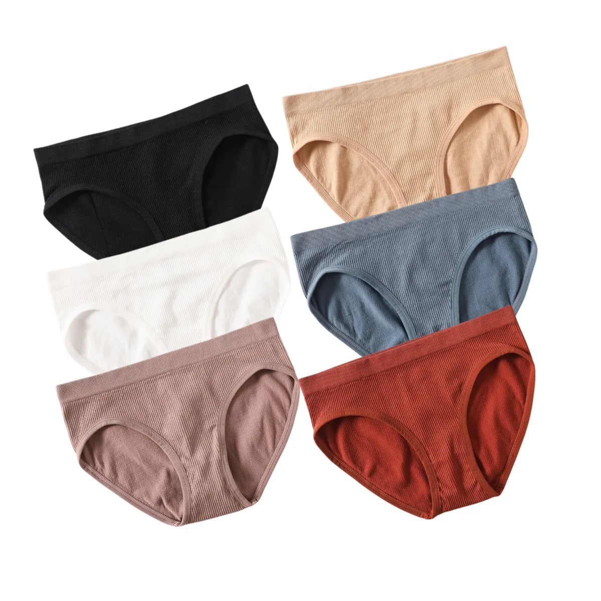CowLost | product_id-6pcs-womens-seamless-low-rise-sports-briefs-soft-stretch-underwear |25