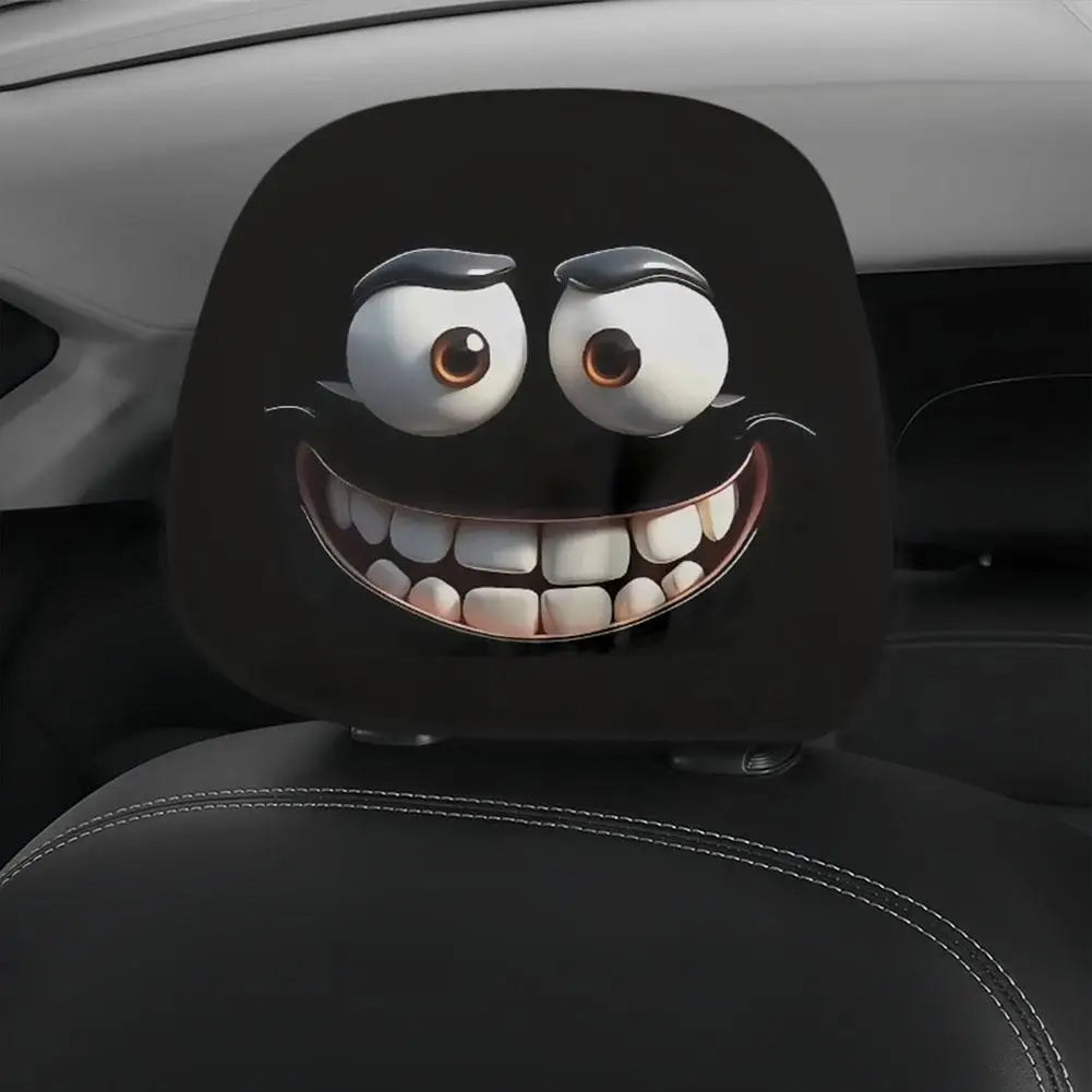 CowLost | car-seat-covers-product_id-2pcs-smiley-face-car-pillowcases-soft-washable-headrest-cushion-covers-polyester |2