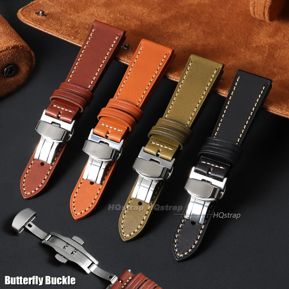 CowLost | bracelets-product_id-calfskin-leather-watch-band-20mm-22mm-with-stainless-steel-buckle-black-brown-green-light-brown |7