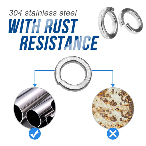 CowLost | 300-480pcs-lock-washers-set-stainless-steel-black-carbon-steel |1
