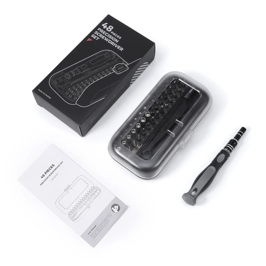 48-in-1 Magnetic Precision Screwdriver Set with 41 Bits & Pry Tools for Electronics Repair