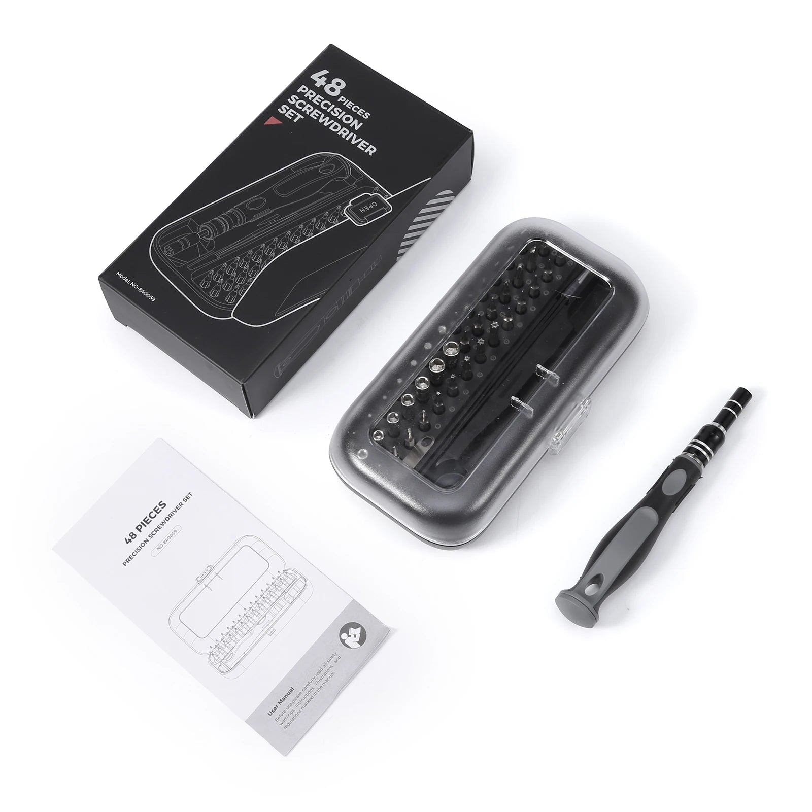 48-in-1 Magnetic Precision Screwdriver Set with 41 Bits & Pry Tools for Electronics Repair