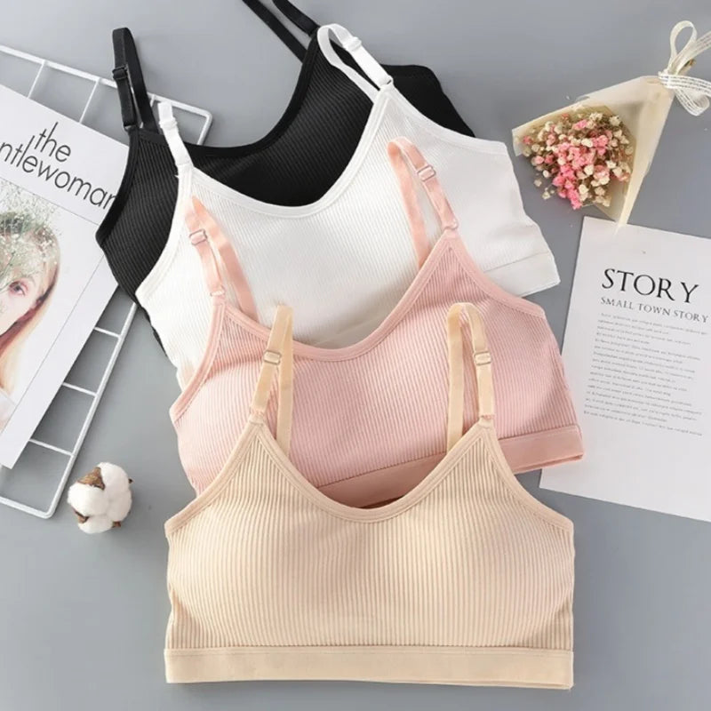 CowLost | product_id-2pcs-women-seamless-cotton-wireless-push-up-bralettes-with-adjustable-straps-set |6