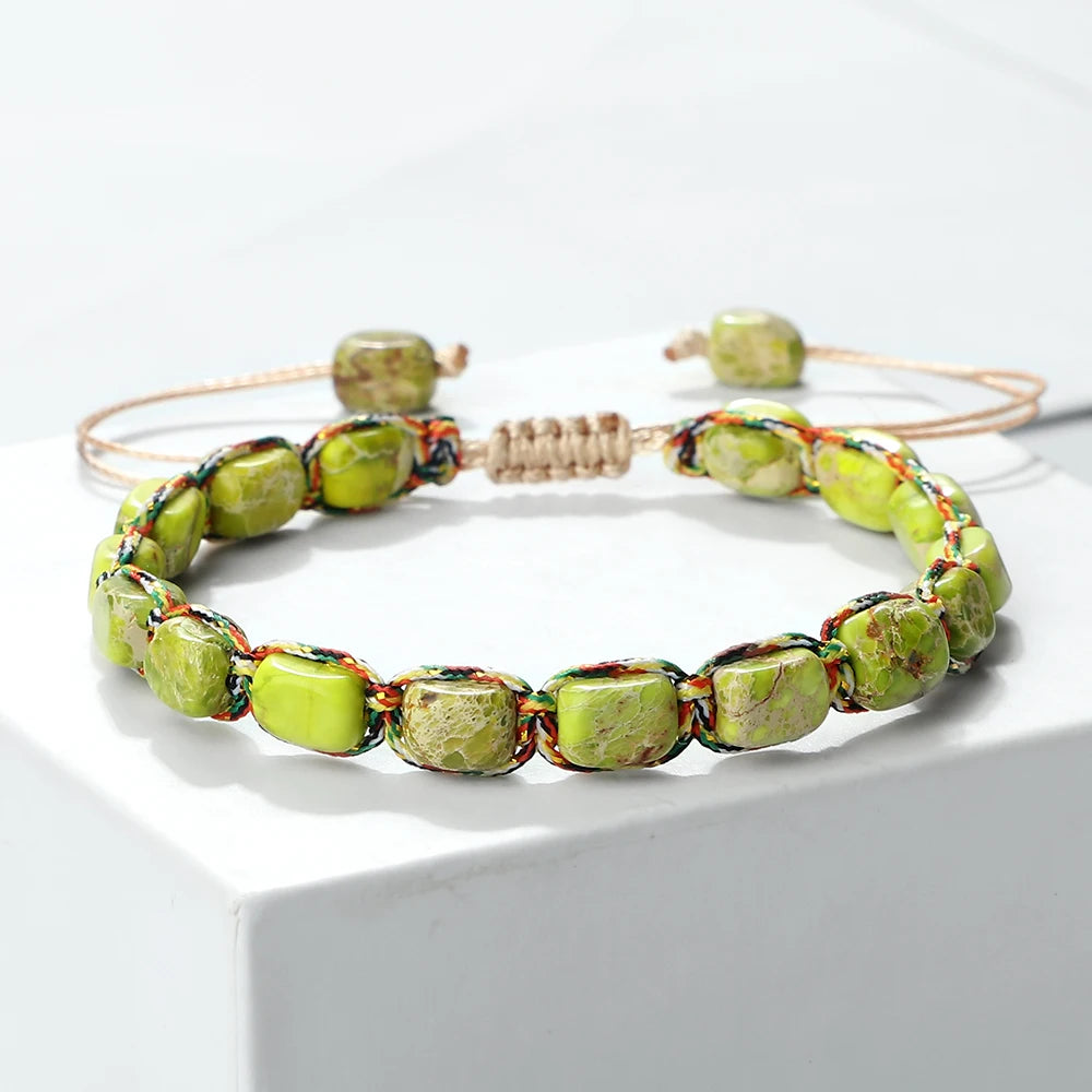 CowLost | badge-pass-holders-handmade-bohemian-imperial-stone-beaded-bracelet |27