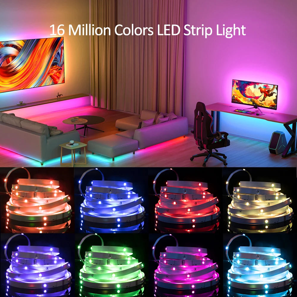 RGB LED Strip Light 40m/30m/20m/15m, Flexible 24V SMD3535, APP Control Music Sync for Room Decor
