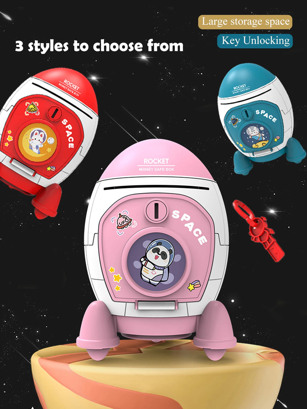CowLost | product_id-rocket-piggy-bank-toy-with-key-large-capacity-money-saving-box-for-kids-3 |8