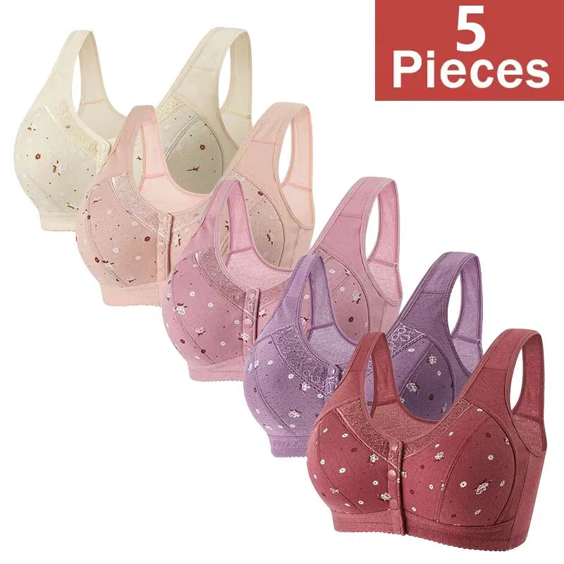 CowLost | product_id-fallsweet-5-piece-wireless-front-closure-seamless-lace-plus-size-bras-38-50bc |1