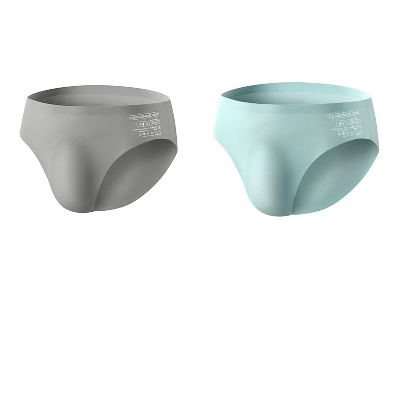 CowLost | 2pcs-men-ice-silk-seamless-briefs-summer-new-ultra-thin-panty-transparent |19