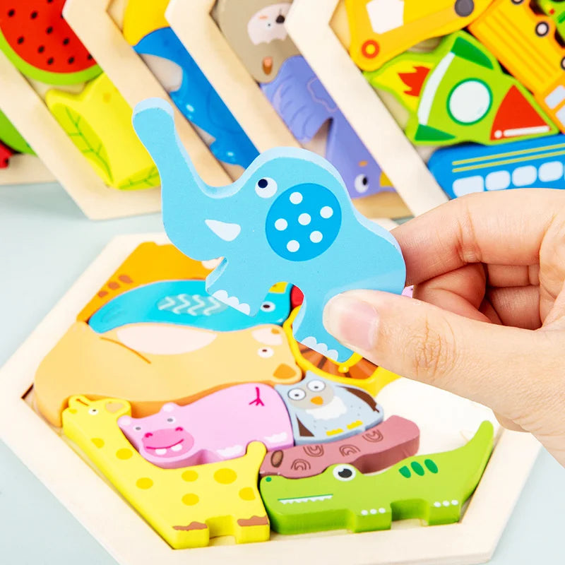 CowLost | fencing-barriers-wooden-baby-jigsaw-puzzle-toy-creative-3d-puzzle |3