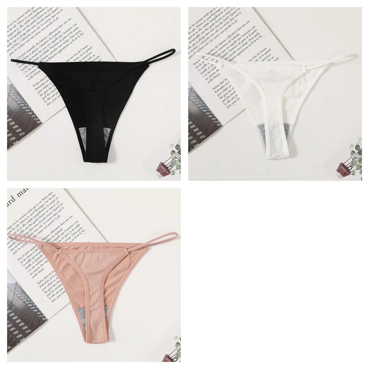 CowLost | product_id-3pcs-women-low-rise-seamless-g-string-thong-panty-set |23