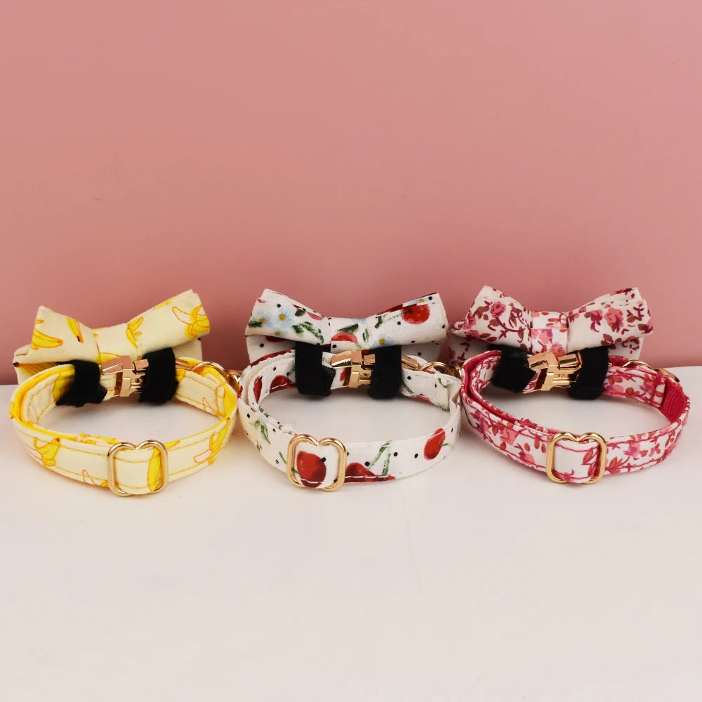 CowLost | cat-furniture-adjustable-cat-collar-with-bowknot-and-safety-release |6