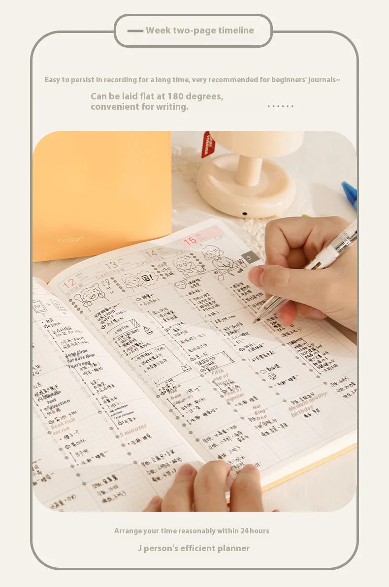 CowLost | product_id-2026-kinbor-a5-timeline-planner-notepad-52g-bachuan-paper-weekly-2-page-schedule-minimalist-design |10
