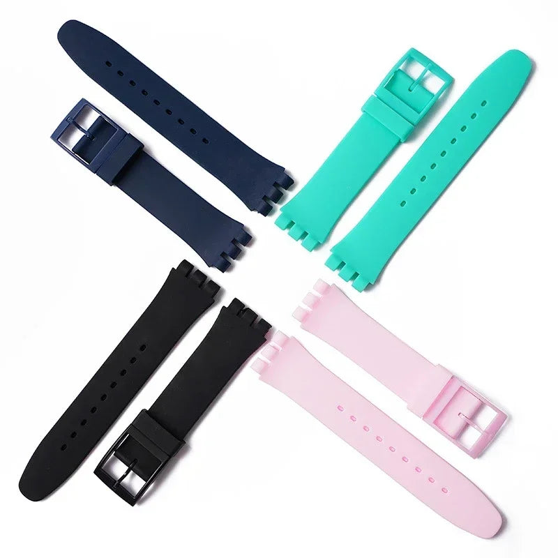 CowLost | product_id-waterproof-silicone-replacement-watch-strap-with-metal-pin-buckle-for-swatch-16-17-19-20mm-unisex |4