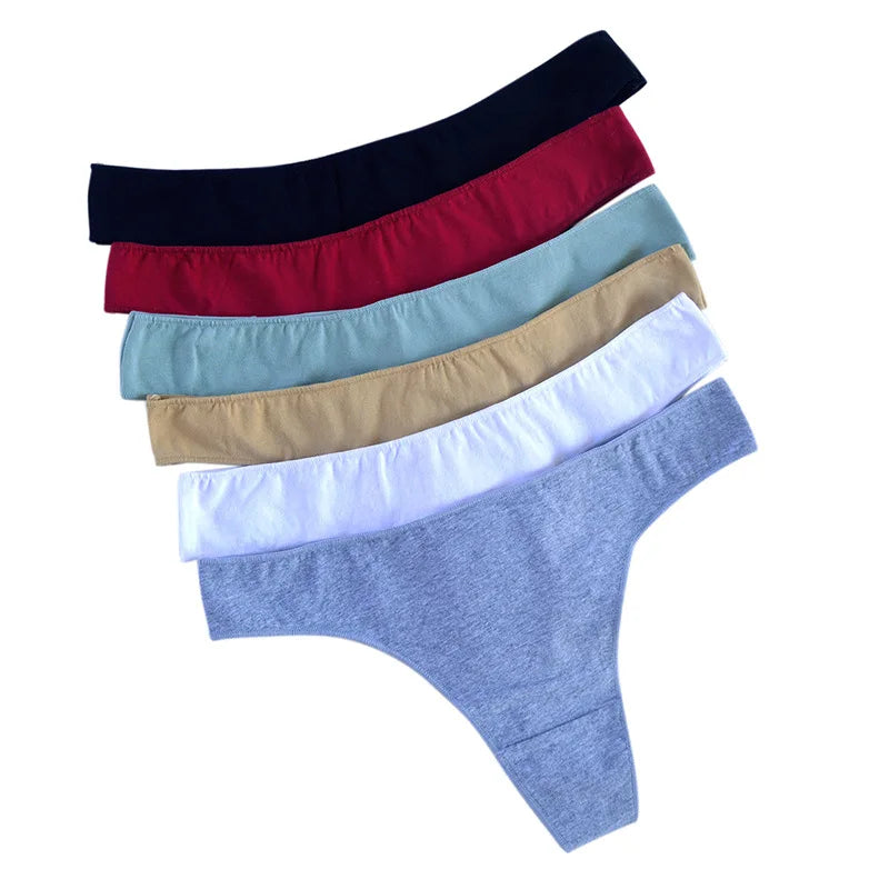 CowLost | product_id-4-pack-women-s-cotton-low-waist-breathable-solid-color-g-string-thongs-m-xl |7