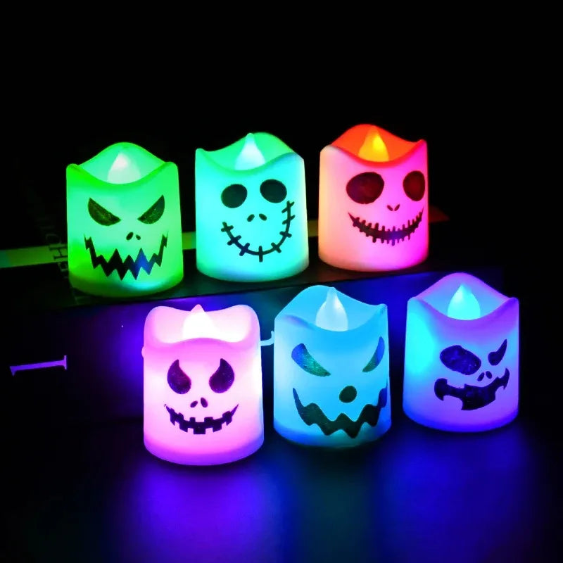CowLost | 6pcs-halloween-led-ghost-pumpkin-candle-lights-for-party-and-home-decoration |2