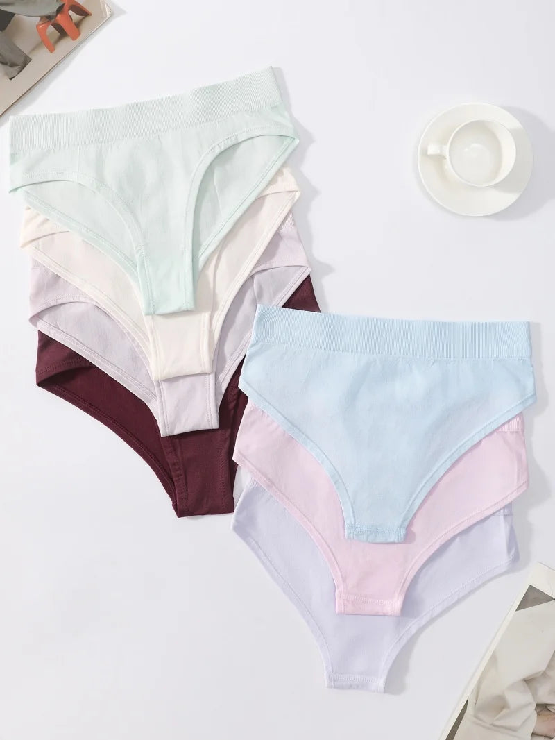 CowLost | product_id-5pcs-high-rise-seamless-women-s-solid-color-brief-panties-s-xxxl |8