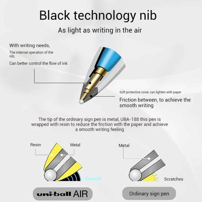 CowLost | product_id-uni-ball-air-uba-188-black-gold-series-gel-pen-quick-dry-high-end-office-pen |13