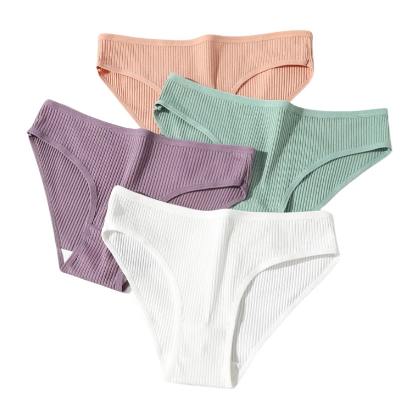 CowLost | product_id-3pcs-women-low-waist-seamless-cotton-breathable-briefs-panties-solid |6
