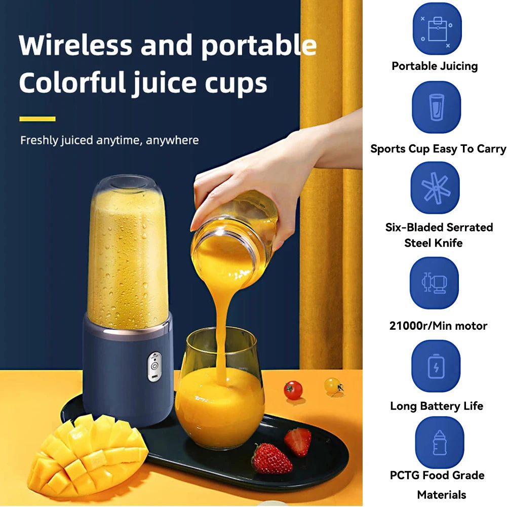 CowLost | portable-electric-juicers-blue-pink-abs-cup-multifunction |2