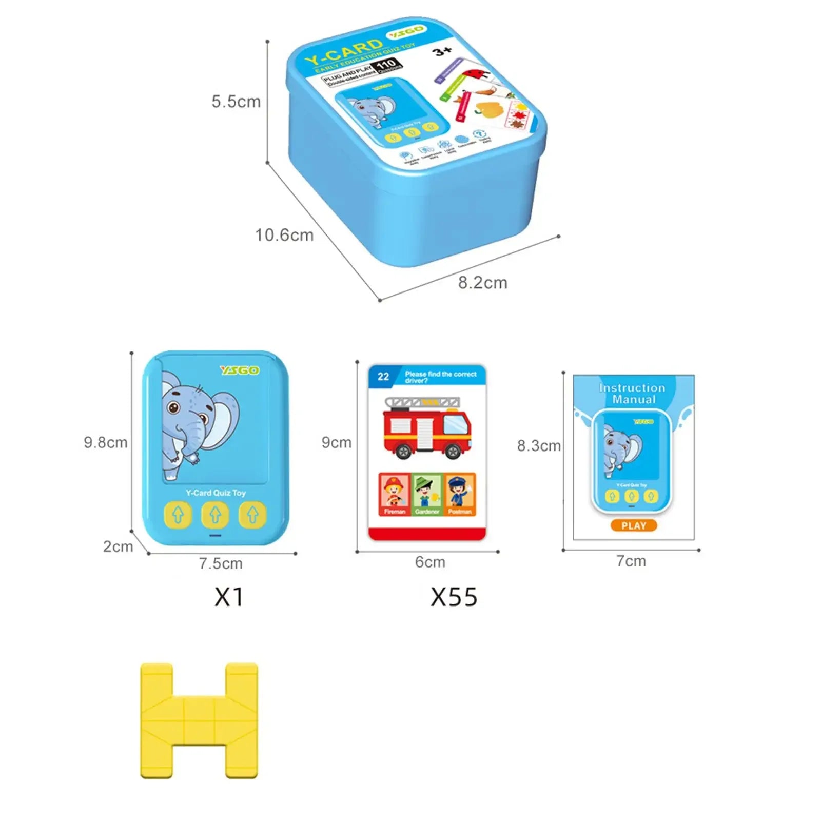 Talking Flash Cards Educational Toy for Kids Toddlers Ages 3-6 Easy Carry Classroom Learning