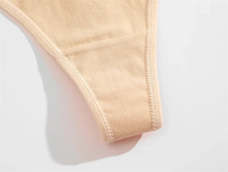CowLost | activewear-pants-5pcs-women-cotton-solid-color-g-string-panties-set |15