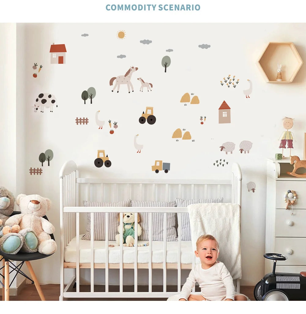 CowLost | wall-decals-product_id-boho-cartoon-cute-cow-farm-animal-vinyl-wall-sticker-removable-nursery-decal |7
