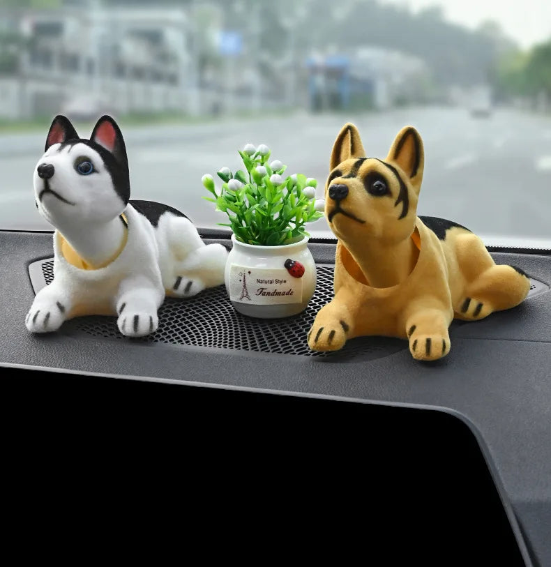 CowLost | car-doll-husky-beagle-st-bernard-shepherd-shake-head-dog-decoration-car-interior-decoration-cute-creative-gift-tabletop-ornament |8