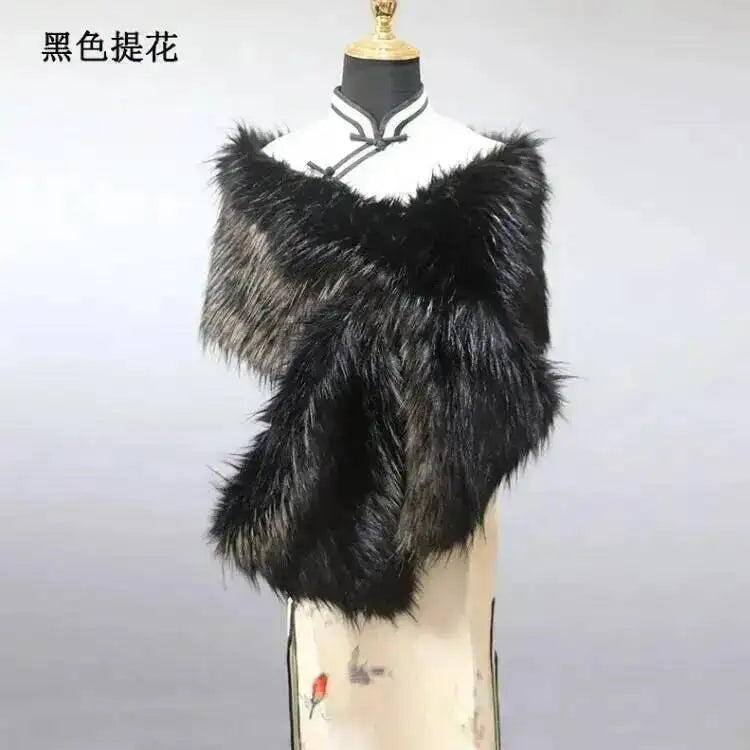 CowLost | 32-colors-165-30cm-women-luxury-warm-faux-fox-fur-shawl-winter-ladies-plush-scarf |46