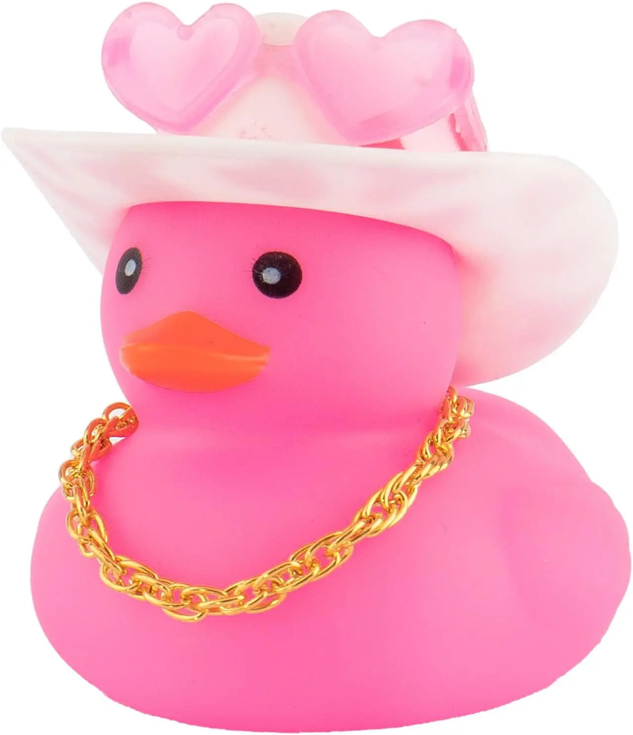 CowLost | product_id-car-cowboy-rubber-duck-dashboard-ornament-with-hat-heart-glasses-and-chain-pink |9