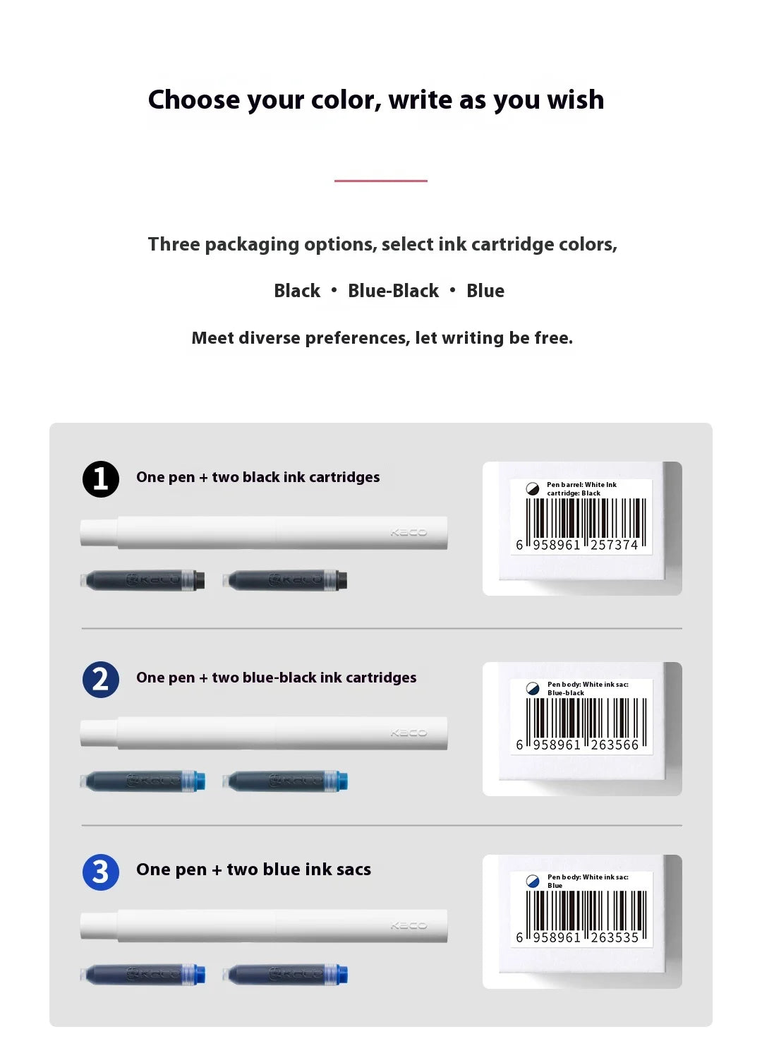 CowLost | product_id-kaco-first-love-fountain-pen-rotating-cap-ef-fine-nib-pocket-size-black-white-smooth-writing-calligraphy-gift |16