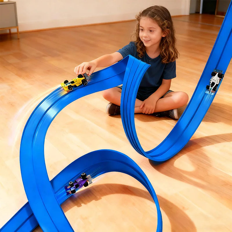 CowLost | product_id-portable-flexible-roll-up-double-track-racing-car-ramp-toy-compatible-with-4-cars |5
