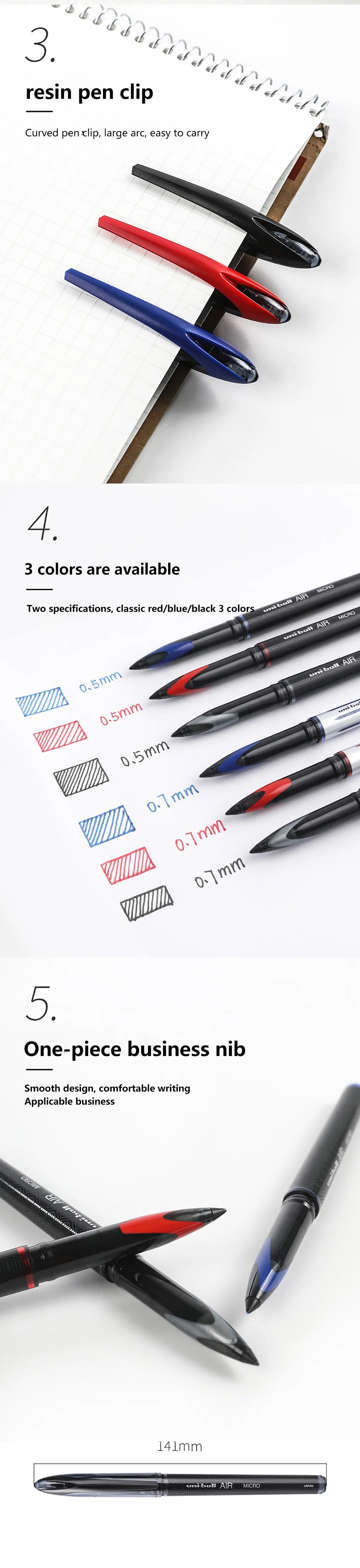 CowLost | product_id-japanese-uni-uba-188-gel-pens-0-5-0-7mm-black-red-blue-smooth-writing-for-school-office |8