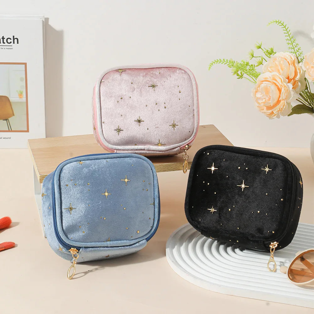 CowLost | mini-cute-square-cosmetic-bag-women-portable-earphones-lipstick-sanitary-napkins-storage-pouch |2