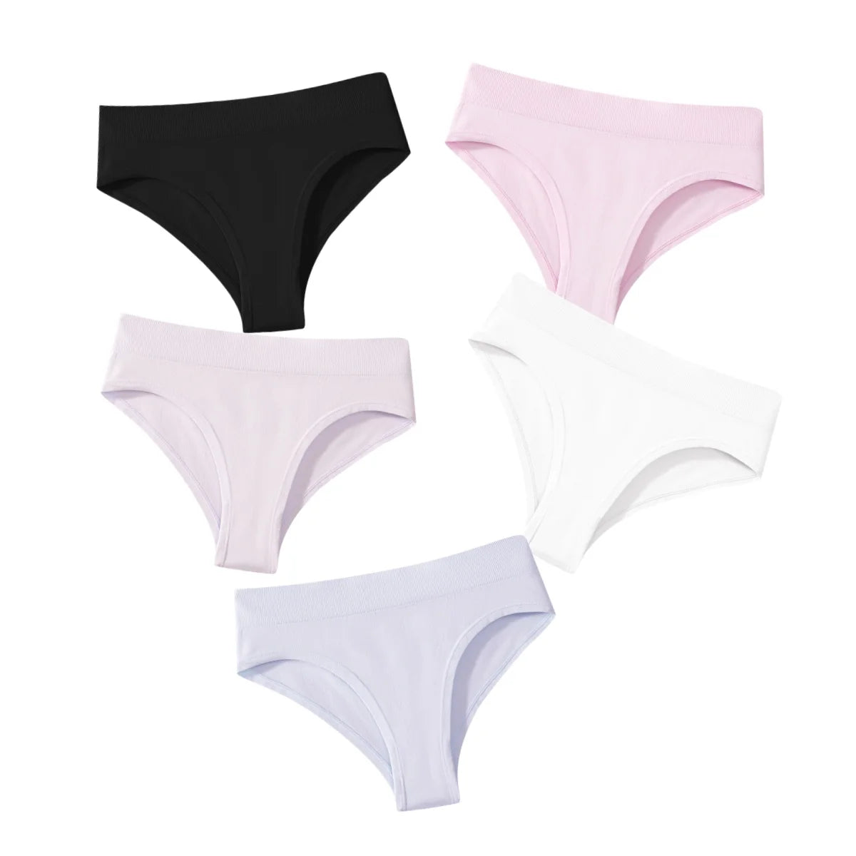 CowLost | product_id-5pcs-high-rise-seamless-womens-solid-color-briefs-s-xxxl |22