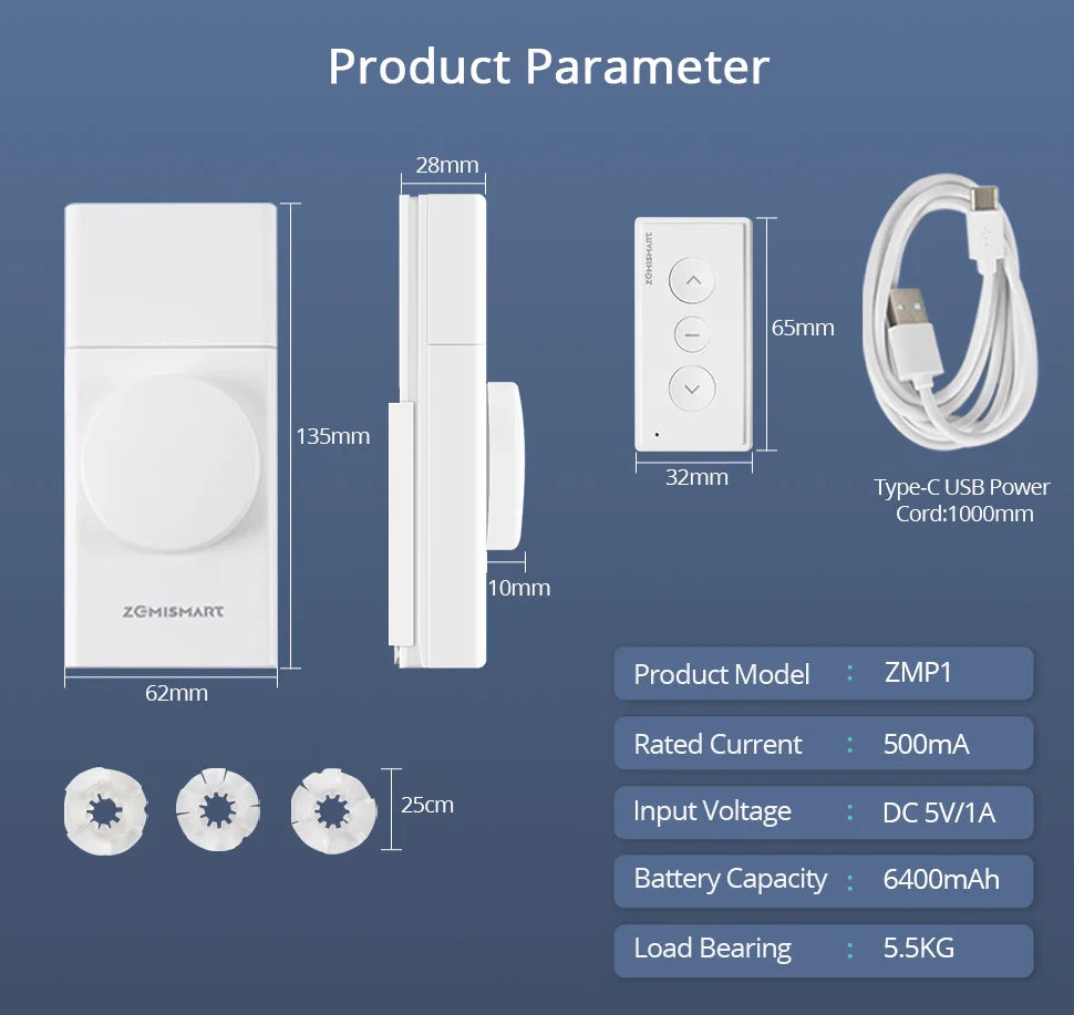 CowLost | zemismart-zigbee-smart-rechargeable-roller-shade-driver-with-knob-control |15