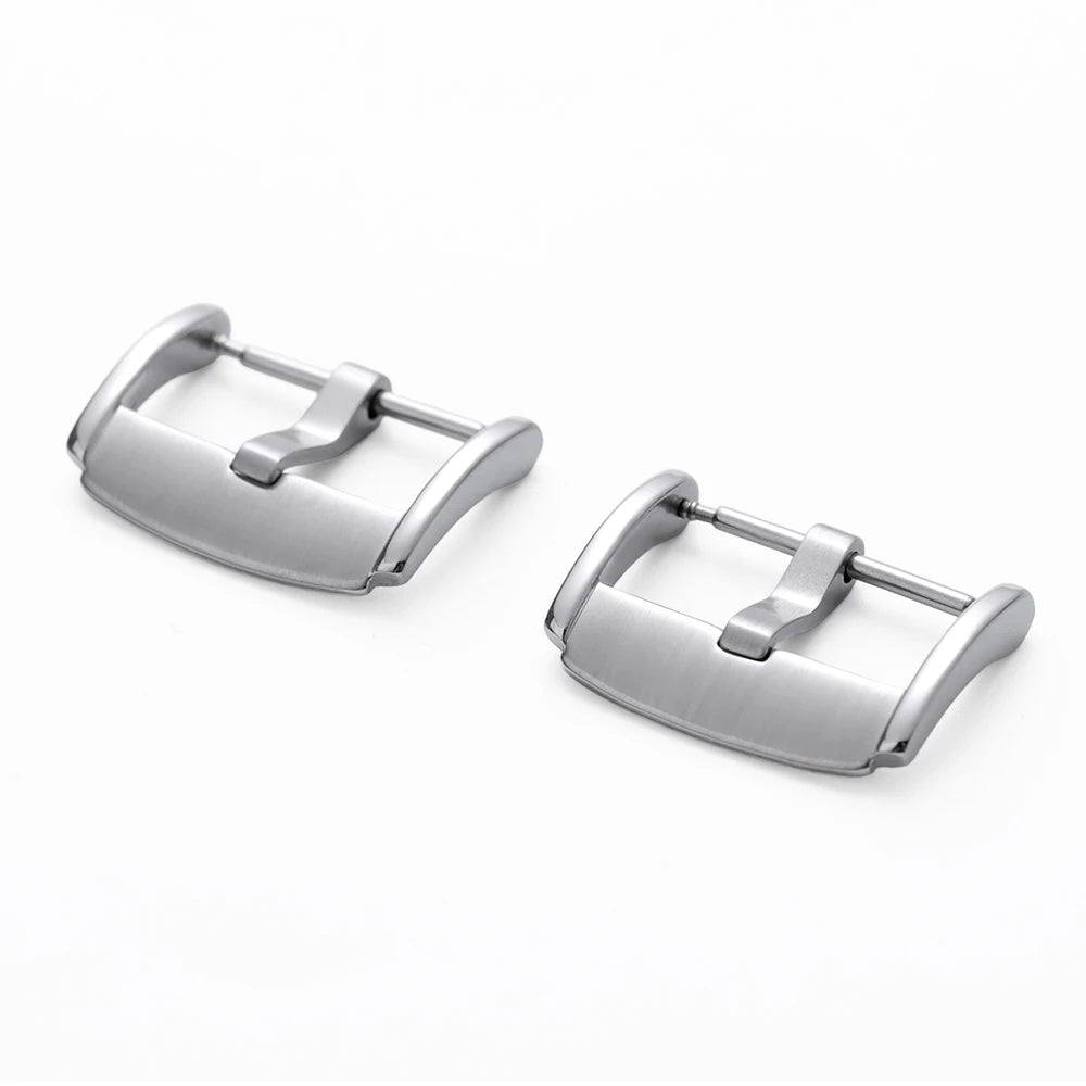20mm Stainless Steel Watch Buckle Clasp for Leather Strap Replacement Silver Pin