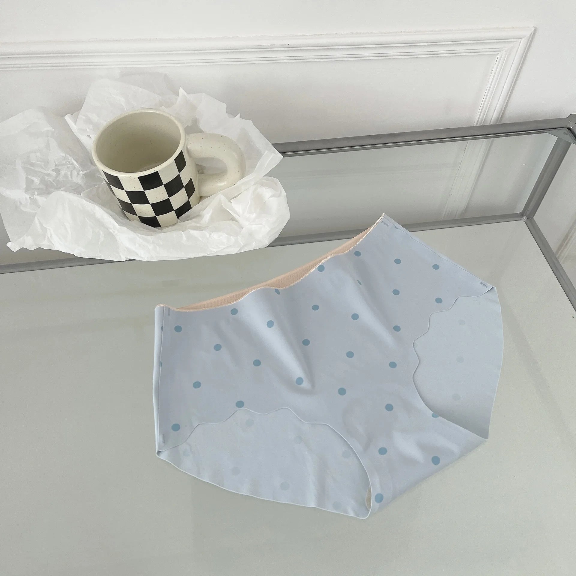 CowLost | product_id-women-seamless-mid-waist-dot-briefs-ice-silk-sexy-underwear |16