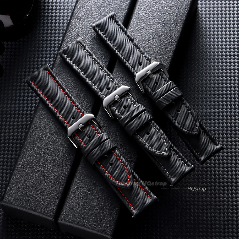CowLost | product_id-nylon-sailcloth-quick-release-watch-band-for-omega-seiko-20mm-22mm-23mm-black-unisex-strap |2